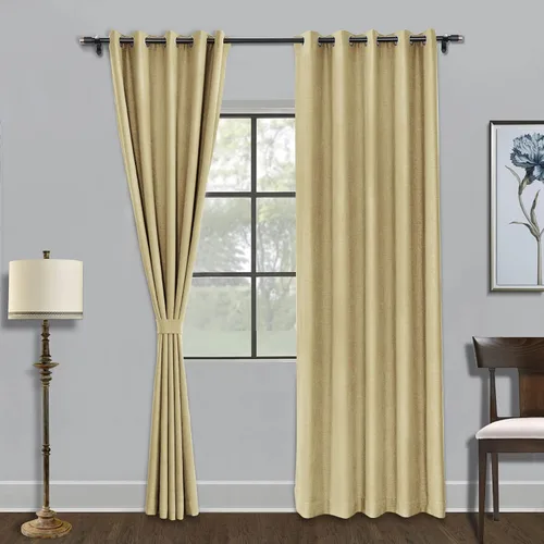 Miniatura 22 de Fcosie Cortinas opacas de 84 pulgadas de largo con textura de lino, con aislamiento térmico, con ojales en la parte superior con forro opaco blanco