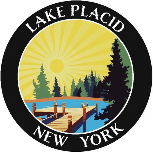 Lake Dock - Lake Placid - Nueva York 3.5" DIY Adhesivo de vinilo adhesivo de aventura vacaciones tema novedad apliques