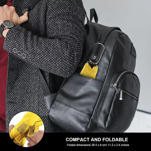 Miniatura 133 de LEAGERA Paraguas de viaje compacto para bolso, mango plano, impermeable para lluvia ligera