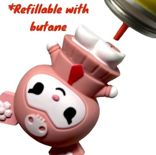 Miniatura 5 de NIVEK Kuromi Y2K Encendedor Llama 3D Llavero Japonés Jester Personaje Kawaii Encendedores Frescos Recargables (corbata rosa)