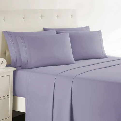 Miniatura 8 de Clara Clark - Juego de sábanas King con Flex Top, 6 piezas - Sábanas de lujo para cama King con cabeza dividida, juego de cama súper suave, King