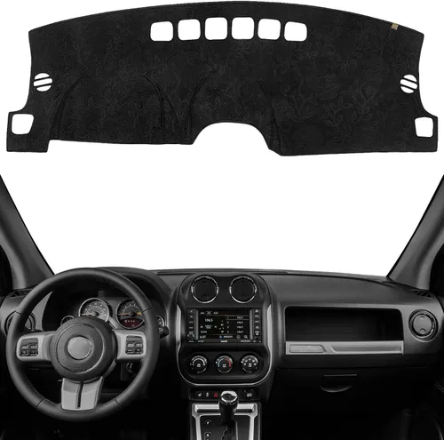 Miniatura 22 de Cubierta de Salpicadero Alfombrilla de Tablero Compatible con Je-ep Wrangler JK 2017-2011 (para Código de Cuerpo JK), Alfombrilla Antirreflejos