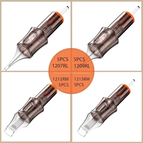 Miniatura 2 de A-minusone 20 agujas surtidas de cartuchos de tatuaje, tamaño mixto #12 redondo y redondo Magnum – 5 piezas de cada una de 7RL, 9RL, 11RM, 13RM Pro