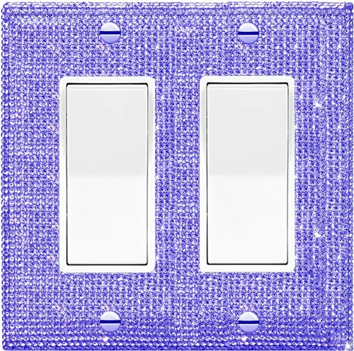 Miniatura 38 de 4 piezas de placa de pared rosa plateado brillante cubierta decorativa interruptor de luz cubierta de interruptor de palanca única diamantes