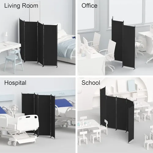 Miniatura 5 de Morngardo Divisor de habitación portátil de 6 pies, pantallas de privacidad plegables, 4 divisiones de habitación, separadores de pared plegables