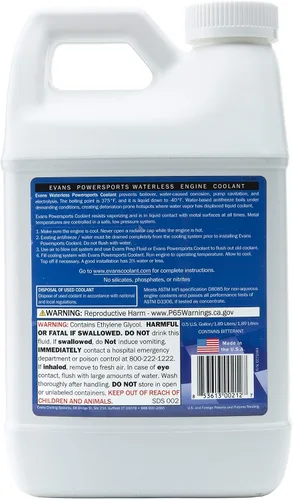 Miniatura 8 de EVANS Refrigerante EC72064 Powersports Refrigerante de motor sin agua, 1/2 galón