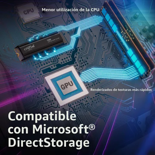 Miniatura 5 de Crucial SSD T500 PCIe Gen4 NVMe de 500 GB, hasta 7,200 MB/s, TLC NAND, compatible con portátiles y computadoras de escritorio (PC), para creativos