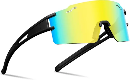 FMY Gafas de sol deportivas polarizadas para hombres y mujeres con 3 lentes intercambiables, protección UV, gafas de ciclismo de béisbol MTB