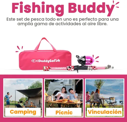 Miniatura 6 de DaddyGoFish Kids Fishing Pole - Rod Reel Combo Tackle Box Starter Set - First Year Small Dock Gear Kit for Boys Girls Toddler Youth Age Beginner