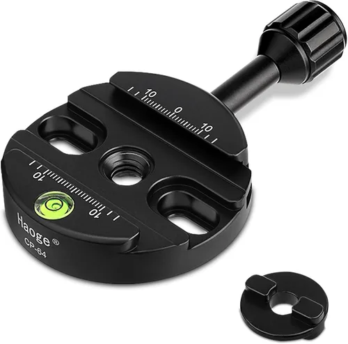Miniatura 15 de Haoge Convertidor de adaptador Boss hembra a macho con abrazadera de liberación rápida compatible con Arca Swiss de 2.283 in para trípode Manfrotto