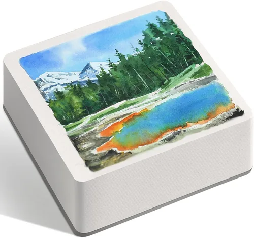 Miniatura 13 de FLUNBRATO Bloc de papel para acuarela, 80 hojas, 4.7 x 4.7 pulgadas, 100% algodón, prensa en frío, sin ácidos, 140 libras, 300 GSM, encuadernación