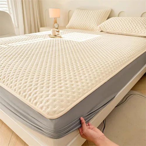 Miniatura 5 de Mattress Protector, Waterproof Mattress Protector, Fits 6"-20" Mattresses with Deep Pocket, Cooling, Breathable Fitted Sheets, Soft Bed Cover, Beige