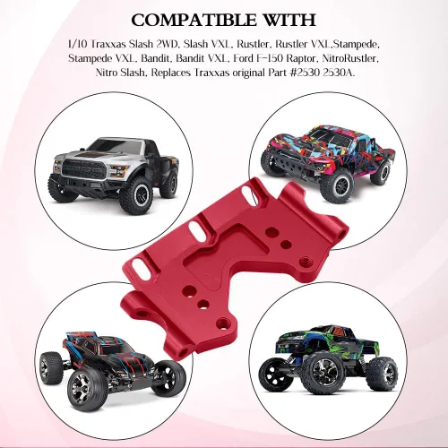 Miniatura 4 de OGRC - Mamparo frontal de aluminio con tornillos de montaje, piezas de actualización para Traxxas Slash 2WD Rustler Stampede Bandit