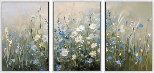 Miniatura 84 de SIGNWIN Lienzo enmarcado para pared, juego de arte de collage de hojas transparentes en blanco y negro, ilustraciones de naturaleza silvestre, arte