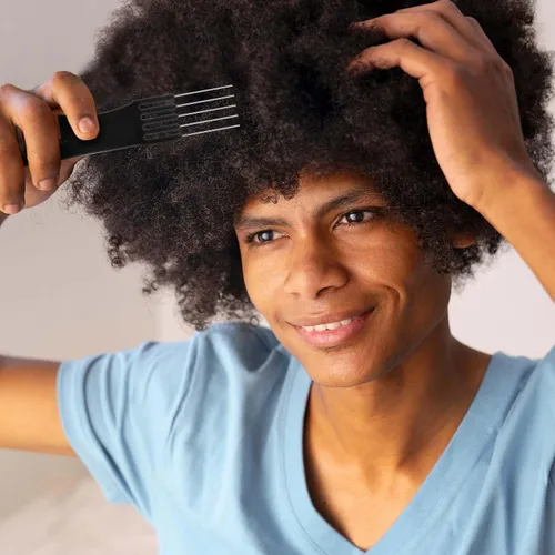 Miniatura 6 de Juego de 3 peines para el cabello, peine de burlas con peines de metal y dientes finos, cola de rata, peines de separación de salón para la espalda