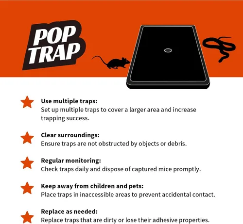 Miniatura 6 de POPTRAP Trampa para ratas de servicio pesado y grande - 12 paquetes, trampa para ratones súper adhesiva con pegamento ultra fuerte, trampa