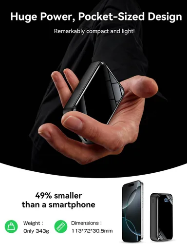 Miniatura 3 de Cargador portátil de 50000 mAh, cargador portátil de carga rápida de 22.5 W con cables integrados, paquete de batería externa de 4 salidas, pantalla