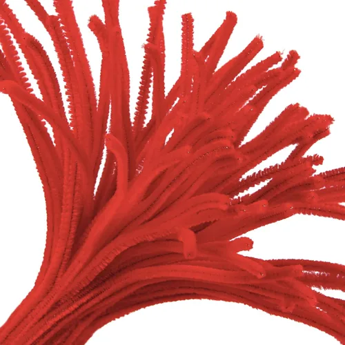 Miniatura 3 de Cuttte 600 limpiapipas para manualidades, tallos de felpilla roja, limpiadores de pipas blancas para decoraciones de manualidades
