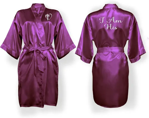 Miniatura 26 de Bata personalizada para mujer, tallas S-5XL, añade símbolos, texto y monogramas – Batas para bodas, viajes de niñas, cumpleaños y más