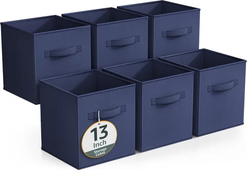 Miniatura 40 de Sorbus - Contenedores de almacenamiento de 11 pulgadas, cestas plegables de tela para organizar despensa, armario, estante, caja de juguetes, cubo