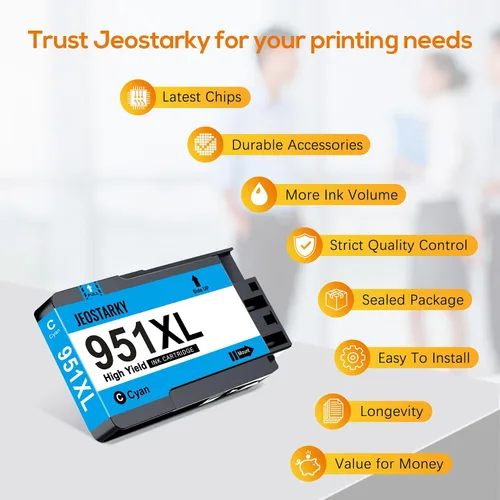 Miniatura 4 de Paquete combinado de cartuchos de tinta 950XL 951XL de repuesto para HP 950 951 / 950XL 951XL, compatible con HP OfficeJet Pro 8600 8610 8620 8630