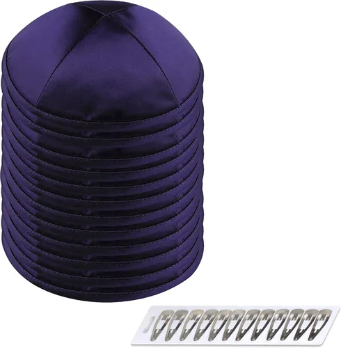 Miniatura 38 de Zion Judaica Deluxe Satin Kippot Bulk Packs Kippas o Kippa Individual Incluye Clips Kipa Gratis