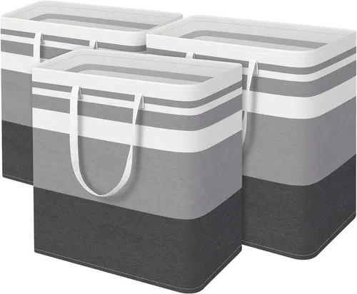 Miniatura 13 de HomeHacks Cesta de lavandería grande, impermeable, cesta de lavandería independiente, cesta de ropa alta plegable con asas extendidas para ropa