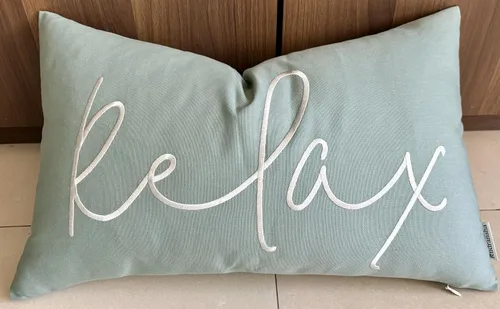 Miniatura 9 de Rudransha Relax - Funda de almohada lumbar bordada, 12 x 20 pulgadas, algodón de huevo de Robins Huevo de petirrojo