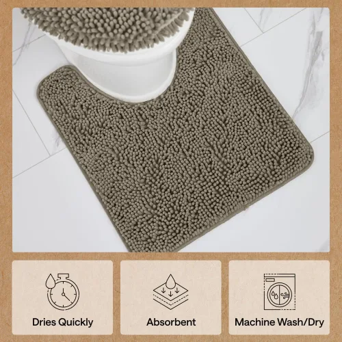 Miniatura 52 de Gorilla Grip - Tapete de baño de felpilla gruesa, suave y absorbente, secado rápido, de microfibra, con reverso de caucho, para piso de ducha, Nube