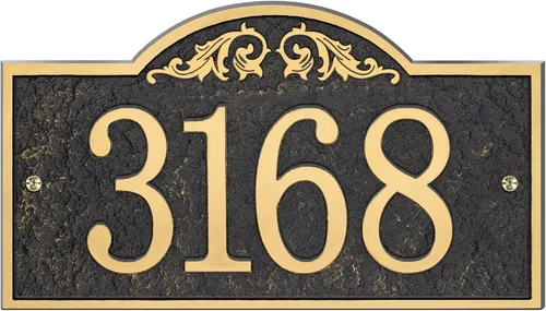 Placa de dirección – Cartel de talla hecho a mano – Número de casa grande – Placa de dirección vintage – 11 x 6.3 pulgadas – Placa de dirección