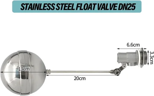 Miniatura 2 de Stainless Steel Float Ball Valves, Automatic Stainless Steel Float Valve Ball Water Tank Liquid Level Controller(DN25)