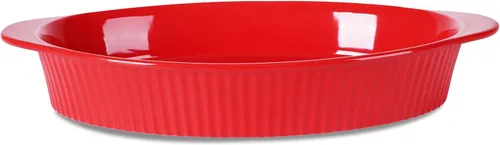 Miniatura 8 de LEETOYI Sartenes ovalados grandes de porcelana para gratinar de 9 x 13 pulgadas, bandeja para hornear para porciones, utensilios para hornear