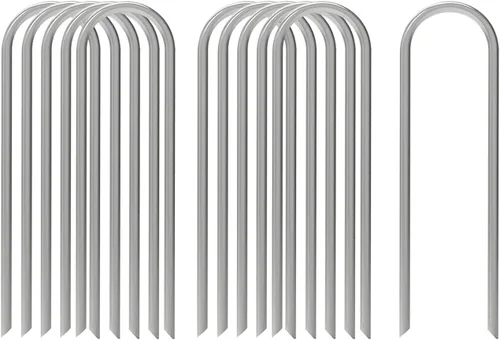 AAGUT 100x Estacas de Jardín de Metal para Carpas, Estacas de Riego para Línea de Goteo, Estacas Red de Alambre de 12 Pulgadas de Parte Superior