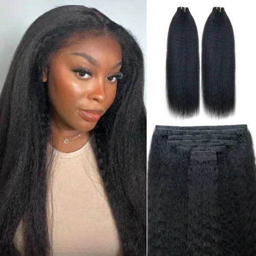 Invisi - Extensiones de cabello humano con clip, 2 unidades de 8.47 oz, 16 unidades, extensiones de cabello humano Remy lacio, invisible, para