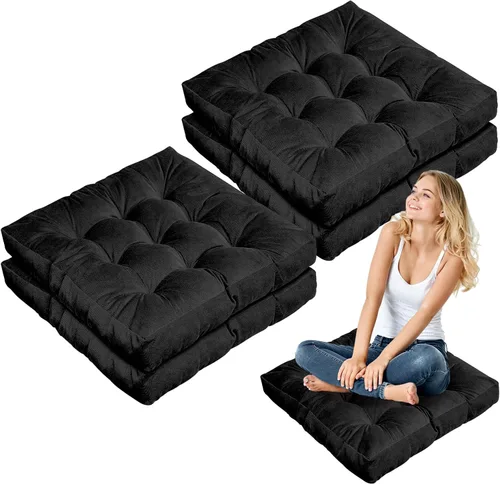 Miniatura 44 de Almohadas de suelo Jerify 22 x 22 Pulgadas Redondas Cuadradas Grandes Almohada de meditación para piso para aula Meditación para adultos Almohada