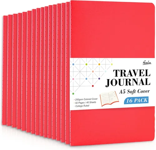 Miniatura 20 de feela - Paquete de 16 cuadernos de tapa suave a granel, cuadernos rayados universitarios para el trabajo para mujeres y niñas, diario de viaje