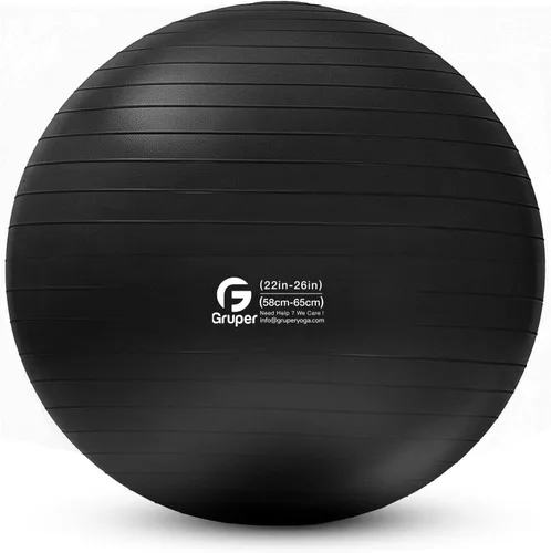 Miniatura 8 de Gruper Pelota de yoga y pilates, pelota de gimnasio de 4 tamaños para fitness, yoga, entrenamiento, embarazo y terapia física, bomba rápida