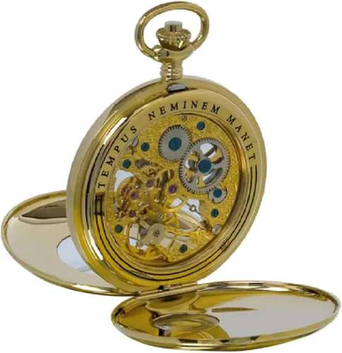 Miniatura 4 de Reloj de bolsillo vintage con cadena de Rapport - Reloj de bolsillo clásico Oxford Half Hunter con esfera esqueleto