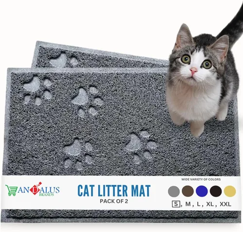 Miniatura 40 de Andalus Tapete Pequeño para Arena de Gatos, Paquete de 1 - Impermeable, Antideslizante y Fácil de Limpiar, Tapete para Caja de Arena de Gatos