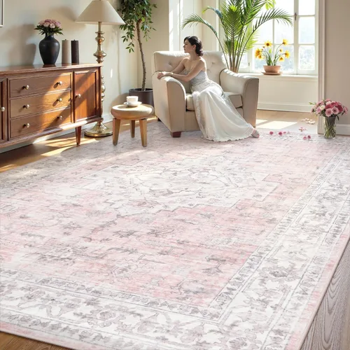 Miniatura 24 de LIVEBOX Alfombra lavable de 5 x 7 pies, para sala de estar, dormitorio, antideslizante, estilo bohemio, para interiores, para comedor, oficina