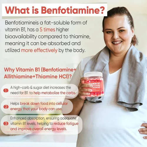 Miniatura 3 de Gomitas de complejo de vitamina B1 y vitamina B metilada, todas las vitaminas B, benfotiamina, tiamina e inositol, multivitaminas B1 B2 B6