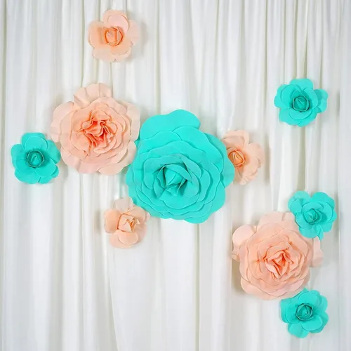 Miniatura 7 de Efavormart - Rosas de espuma 3D grandes para decoración de bodas, paquete de 4 flores artificiales de 12 pulgadas, color oro rosa, ramo de bricolaje