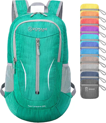 Miniatura 17 de ZOMAKE Mochila plegable ultraligera de 25 litros, mochilas de senderismo plegables resistentes al agua, mochila plegable pequeña para viajes