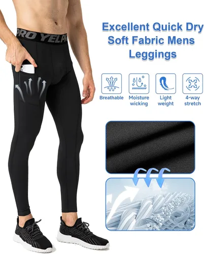 Miniatura 18 de SPVISE Pantalones de compresión para hombre, leggings para deportes, gimnasio, mallas atléticas frescas y secas, capa base para correr, fútbol