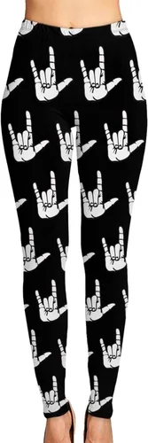 American Sign Language I Love You - Leggings de yoga para mujer, leggings elásticos de cintura alta