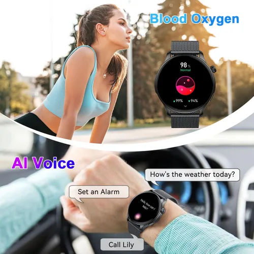 Miniatura 7 de Reloj Inteligente para Hombres y Mujeres Fitness: Impermeable Hacer Responder Llamadas Relojes Digitales para Hombres Corriendo Podómetro Rastreador