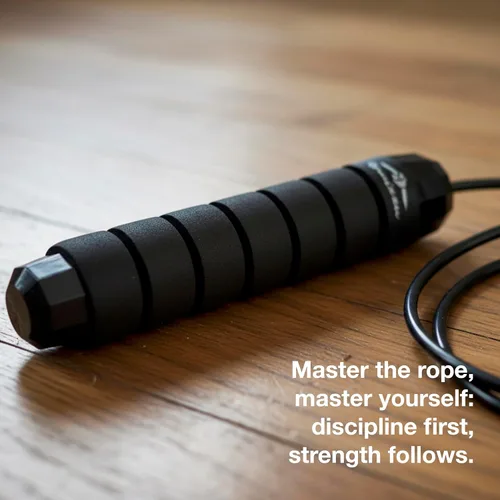 Miniatura 7 de Cuerda de saltar ajustable para artes marciales y fitness, cable sin enredos, asas ergonómicas de espuma y rodamientos de bolas, incluye toalla