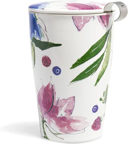 Miniatura 12 de Tea Forté KATI taza de cerámica con infusor de té y tapa. Infusor de té en hebras, diseño de flor de loto Lotus Blossom