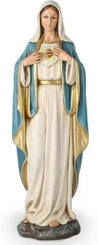 BC Estatua Católica del Corazón Inmaculado de la Virgen María, 16.5" de Altura, Figura de la Santa Madre para Altar, Regalo Religioso, Decoración