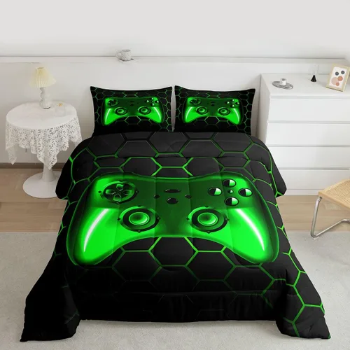Miniatura 11 de Juego de edredón de videojuegos para niños y adolescentes, juego de ropa de cama para todas las estaciones, juego de ropa de cama